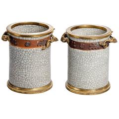 Antique Crackle-Glazed Vases