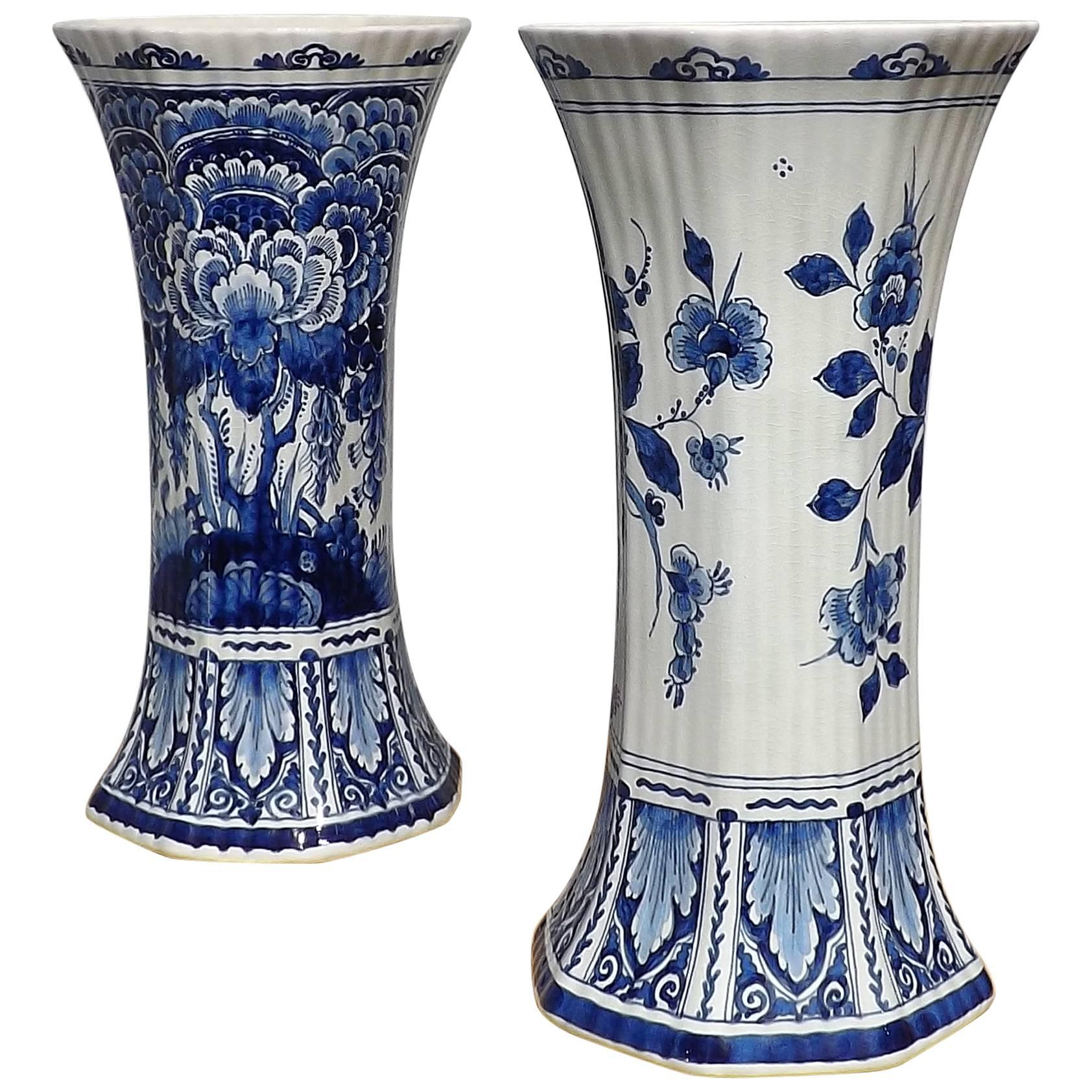 Pair of Royal Delft Blue Vases