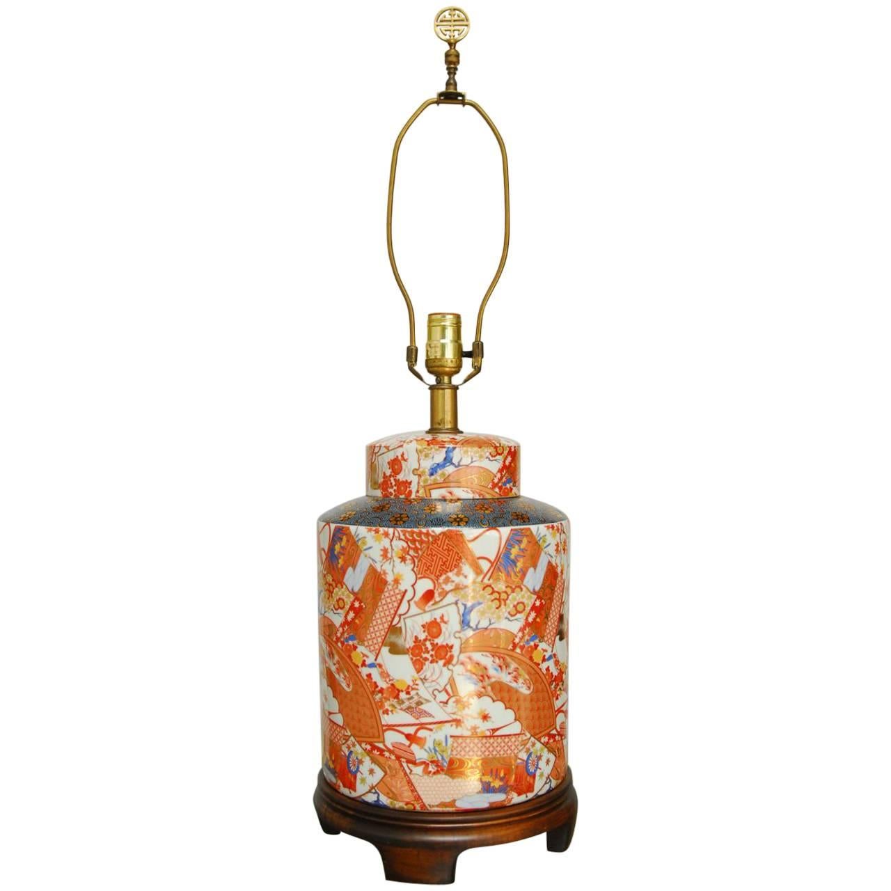 Frederick Cooper Japanese Porcelain Tea Canister Table Lamp