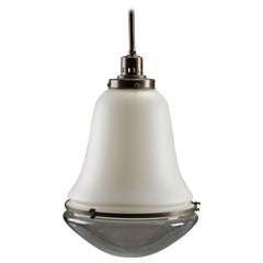 Bauhaus Opaline Glass Pendant Lamp in the Style of Peter Behrens
