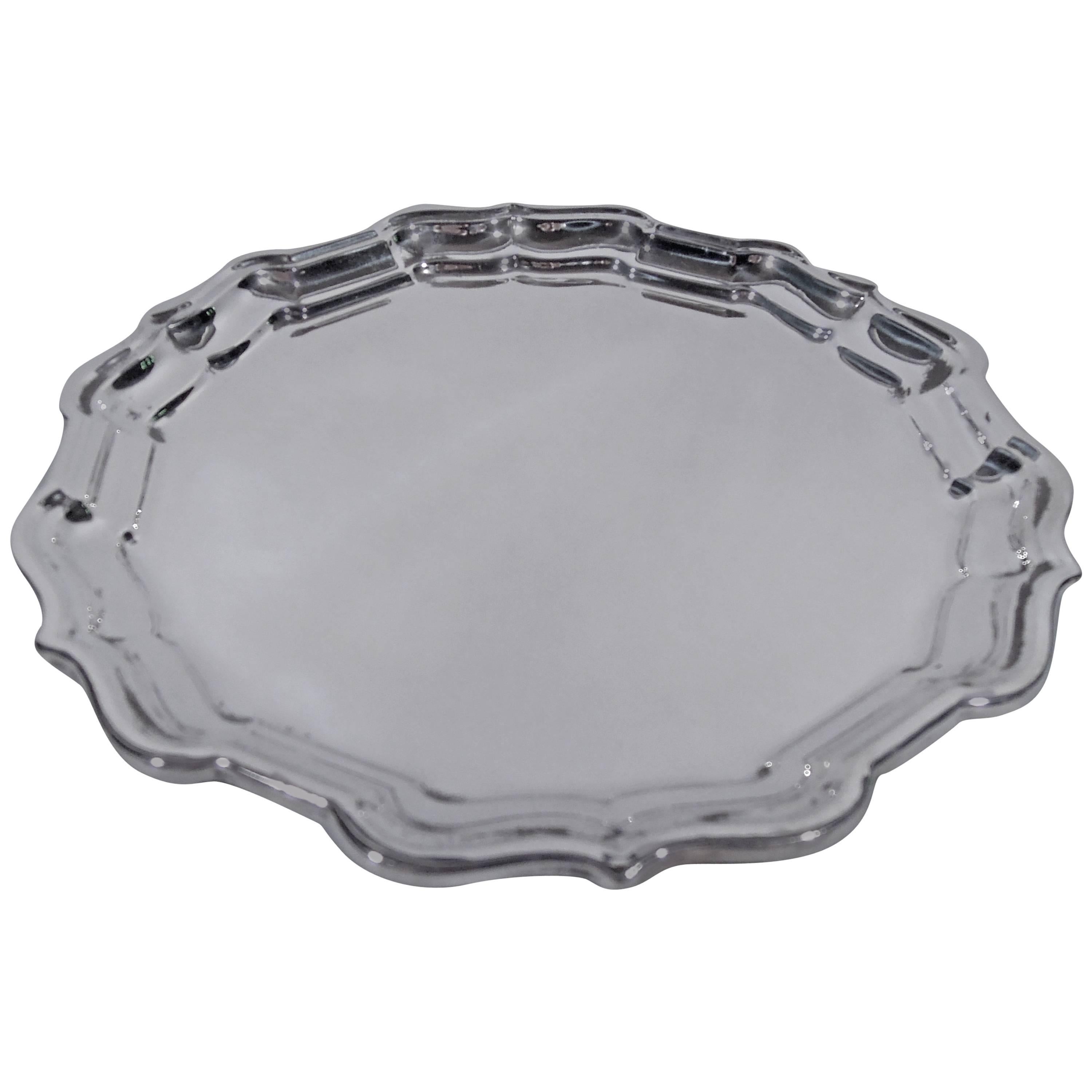 Frank Smith Chippendale Sterling Silver Round Serving Tray