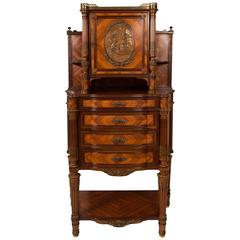  Louis XVI Style Cabinet, Kingwood, Tulipwood and Bronze, France 19th century