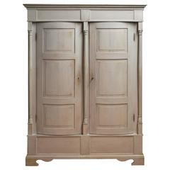 Mid-19th Century Danish Painted Bow Front Two-Door Armoire