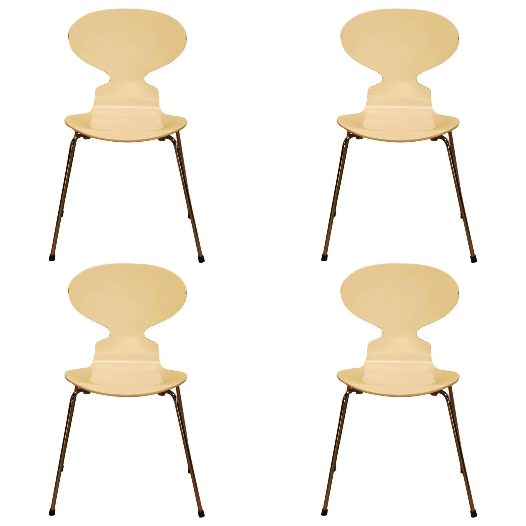 Arne Jacobsen Designed Danish Modern Set of Four Ant Chairs