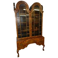 Burled Walnut Display Cabinet