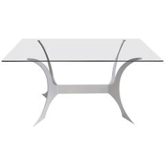 Grey Table in Wrought Iron, Glass Top, Patio Table, Patio Set, Outdoor Furniture 2