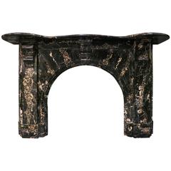 Victorian Portoro Marble Arched Antique Fireplace Mantel For Sale At