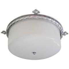Large French 40's Modern Neoclassical Flush Mount Fixture 5