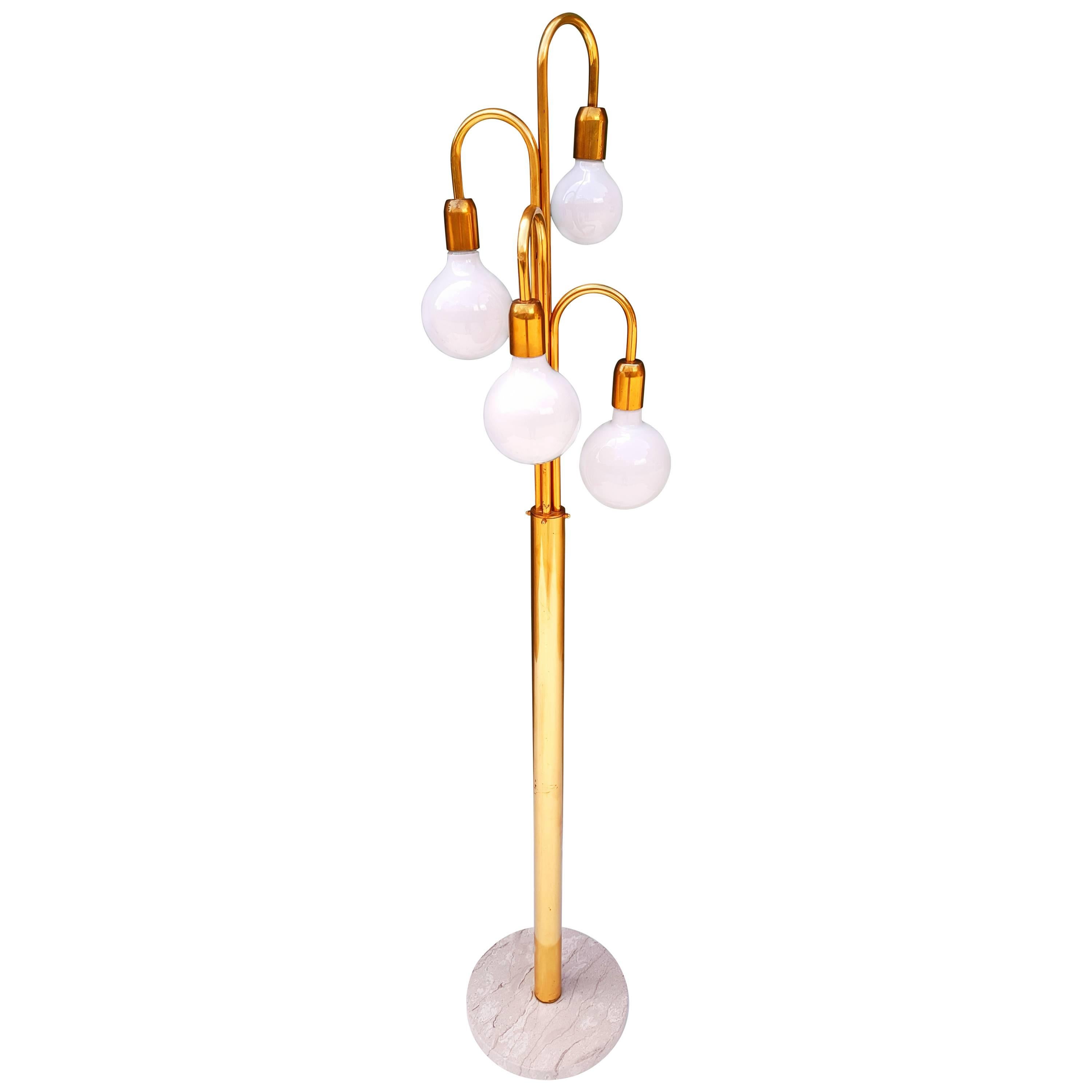 Mid-Century Modern Brass Floor Spider Lamp, 1970s For Sale