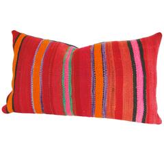 Custom Pillow Cut from a Vintage Hand-Loomed Wool Moroccan Berber Rug