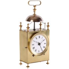 French Brass Striking Alarm 'Capucine' Travel Clock, circa 1830