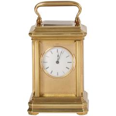 Antique Lovely French Miniature Brass Carriage Timepiece, circa 1880
