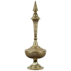 Tall Persian Polished Brass Decorative Urn 3