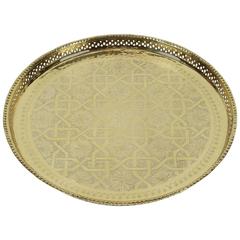Moroccan Polished Round Brass Tray 11