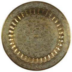 Hanging Round Polished Brass Decorative Tray