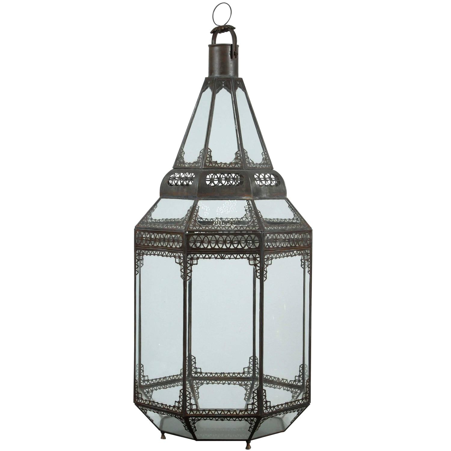 Large Moroccan Candle Lantern For Sale at 1stdibs