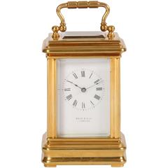 Vintage Retailed French Miniature Gilt Brass Timepiece, by Reed & Son, circa 1880