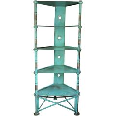 Prouve Style French Blue Steel Shelving Unit 5