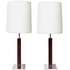 Pair of Clean Lined Architectural Lamps by Walter Von Nessen