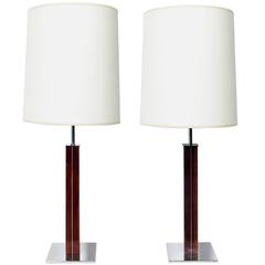 Pair of Clean Lined Architectural Lamps by Walter Von Nessen 3