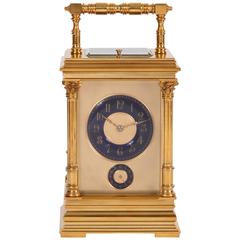 Antique French Gilt Brass Carriage Clock in Anglaise Case, circa 1890