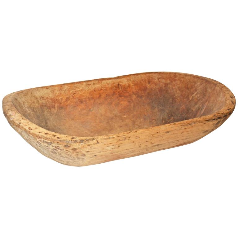 Elongated Oval Wood Dough Bowl at 1stDibs