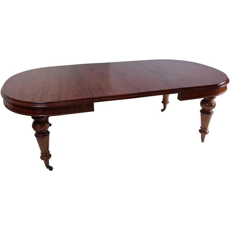 B372 Antique Victorian Mahogany Oval Dining Room Table with Hand Crank at 1stDibs antique
