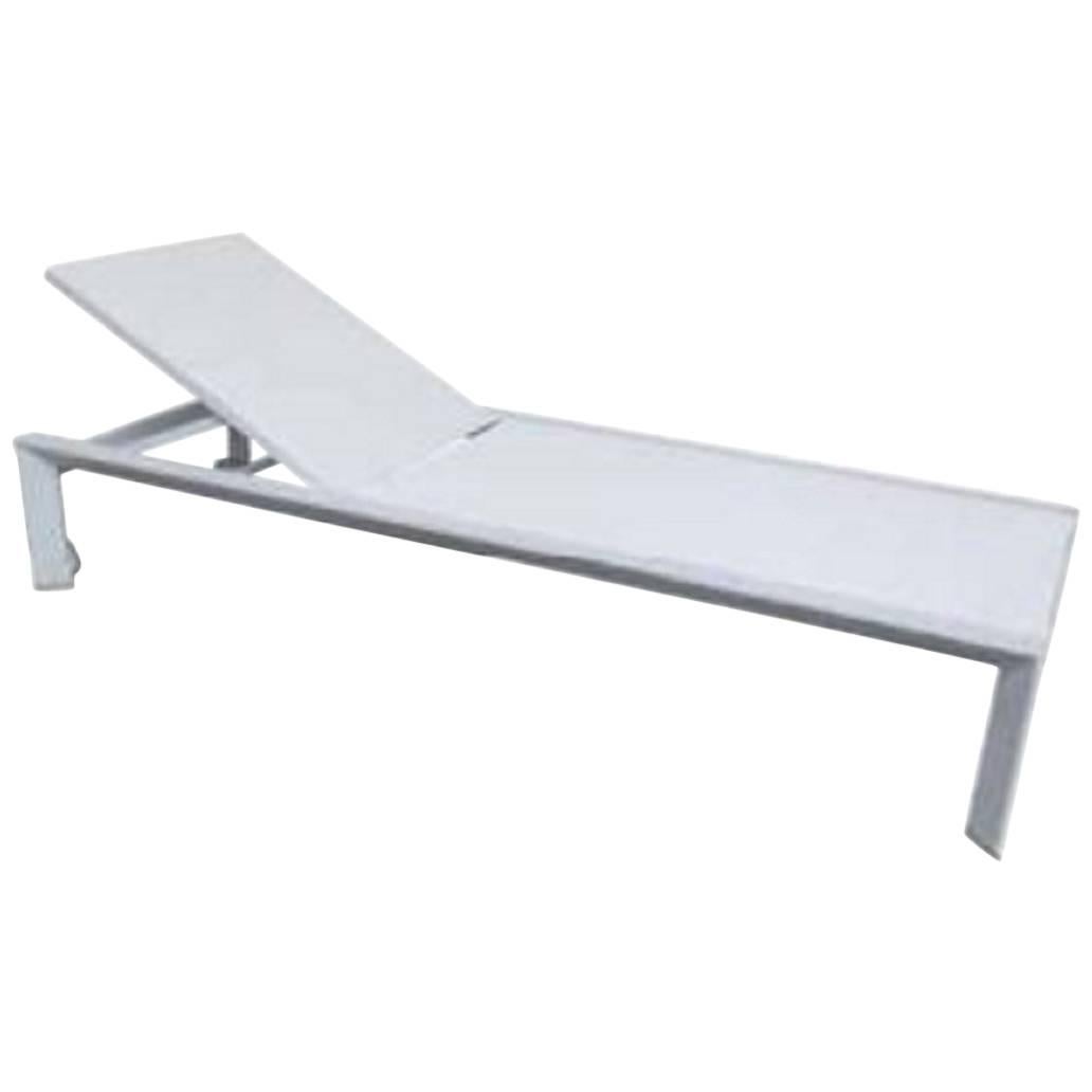 White on White Outdoor Chaise For Sale