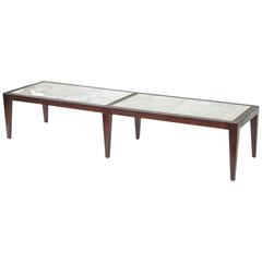 Harvey Probber Style Wood and Marble Coffee Table