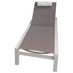 Gray on White Outdoor Chaise
