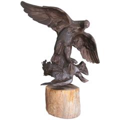 Early 20th C American Bronze Birds of Prey Sculpture