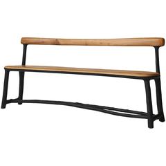Bench with Back in Oak and Hazel by Valentin Loellmann 9