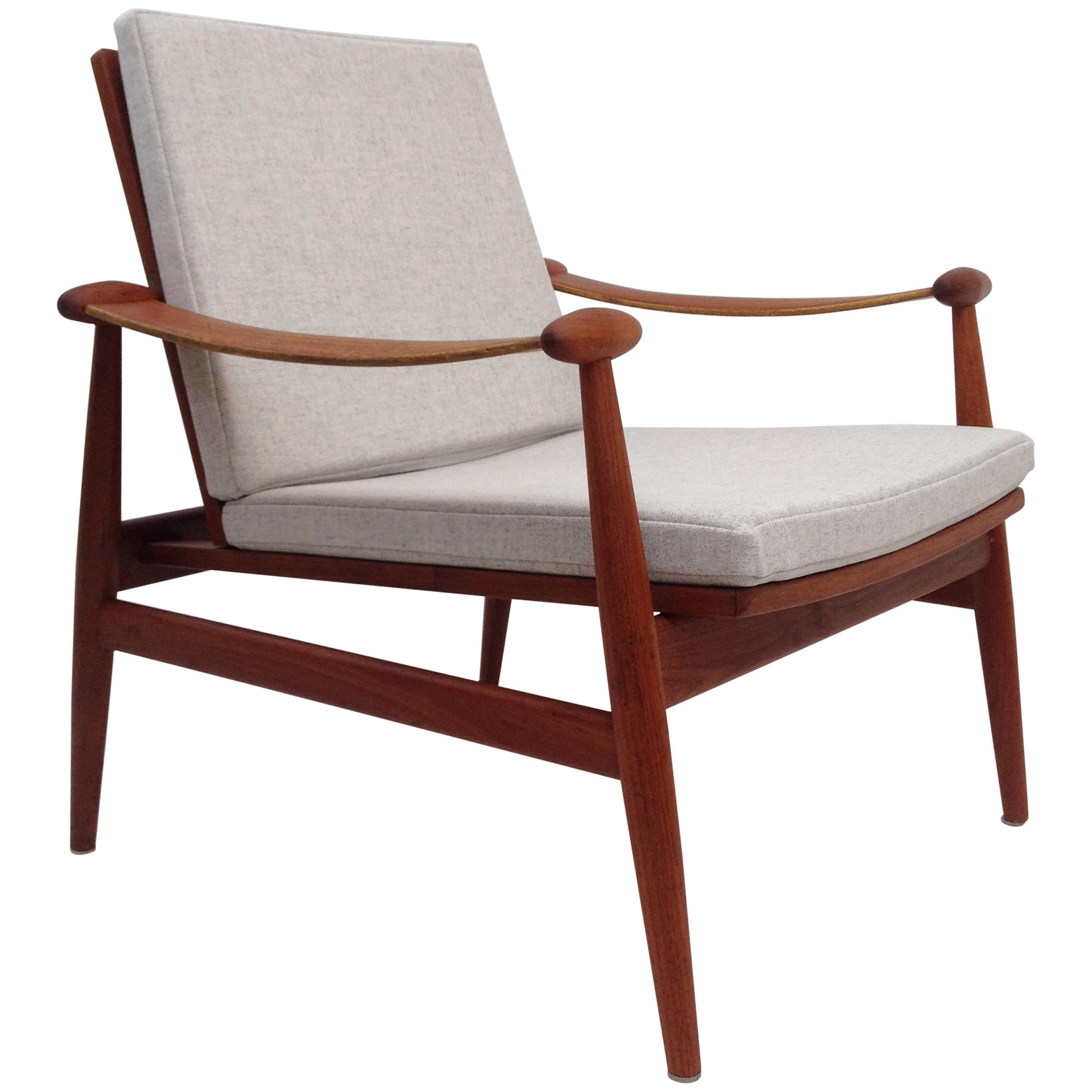 1950s Danish Teak Easy Chair Designed by Finn Juhl for France & Daverkosen For Sale