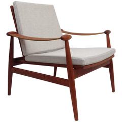1950s Danish Teak Easy Chair Designed by Finn Juhl for France & Daverkosen