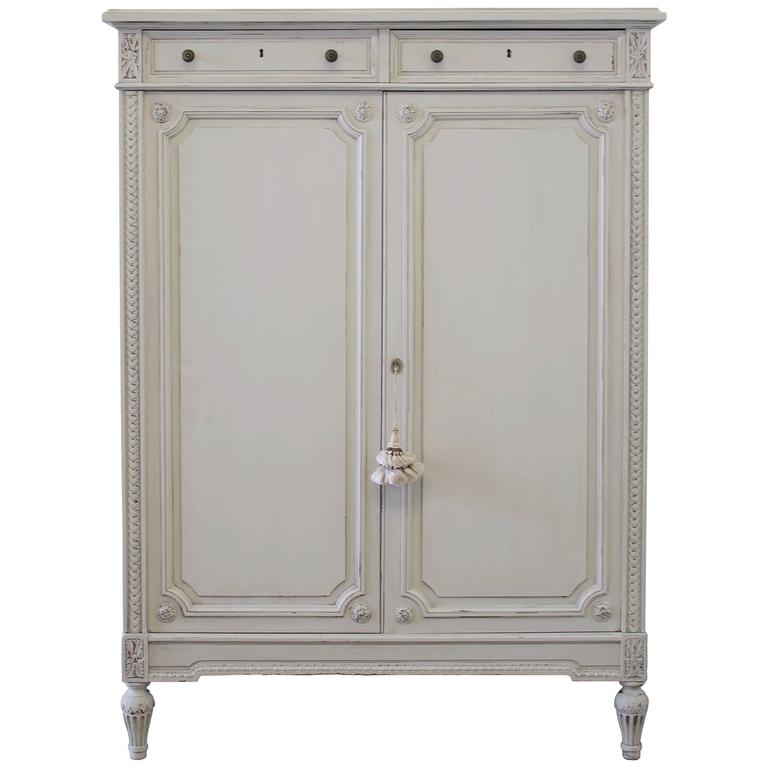 Louis XVI French Painted Armoire Chest of Drawers at 1stDibs
