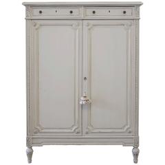 Louis XVI French Painted Armoire Chest of Drawers