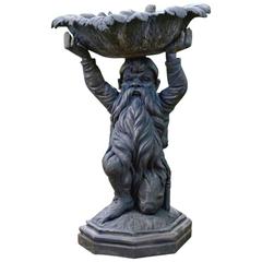 Birdbath with Kneeling Dwarf