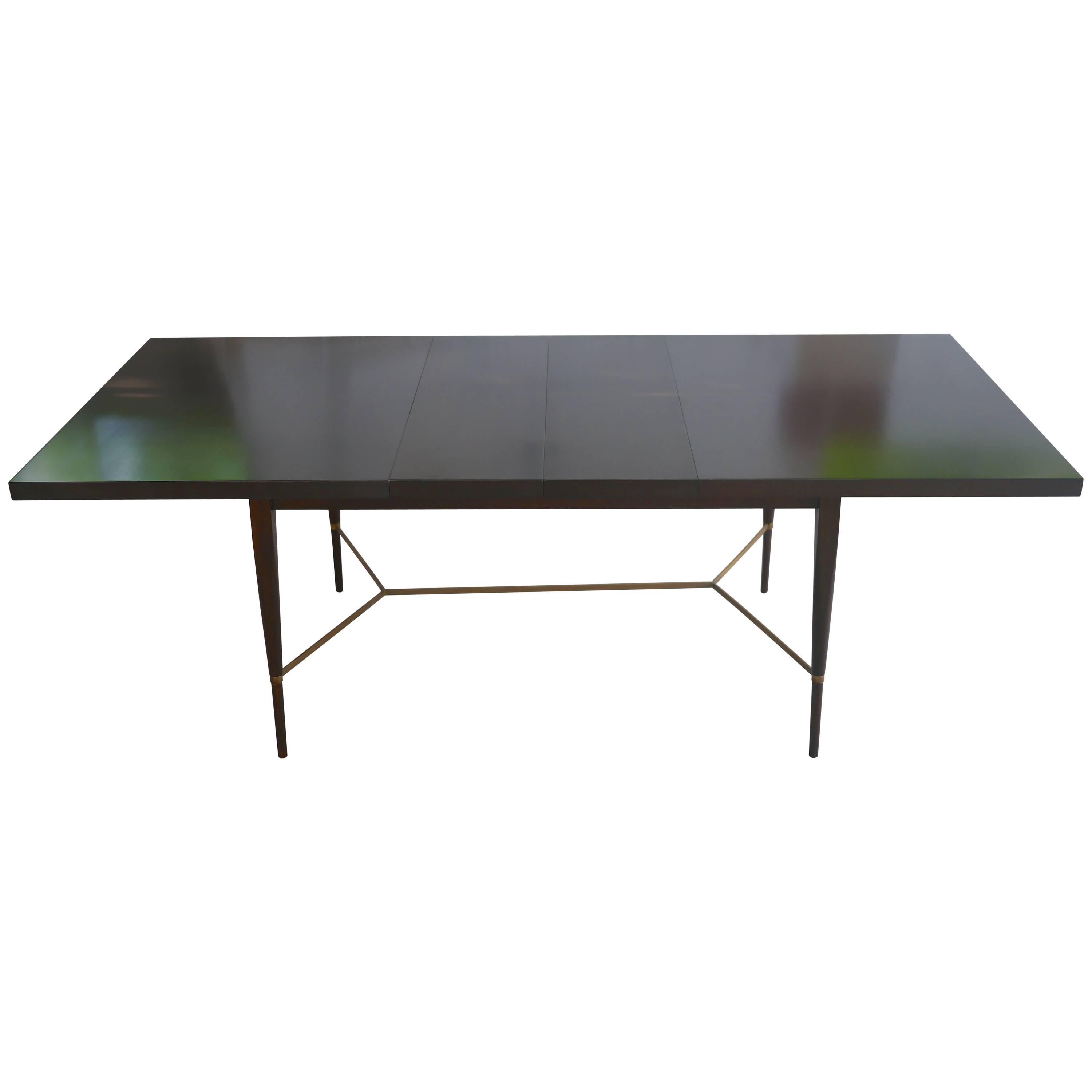 Paul McCobb Irwin Collection Dining Table with Brass Stretcher For Sale