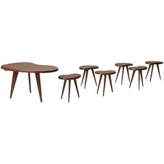 Retro Set of Kidney Shaped Side Tables in Wenge