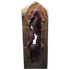 Beautiful Open-Center Agate & Amethyst Mineral Obelisk 12