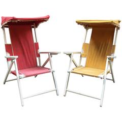Vintage Hamptons klappbare Cabana-Stühle