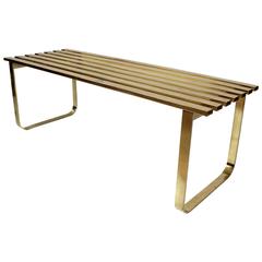 Milo Baughman Brass Slat Bench, circa 1970