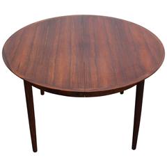 Vintage Circular Rosewood Dining Table with Vibrant Grain, Danish, Mid-Century Modern
