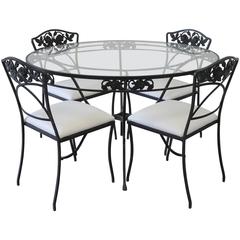 Mid-Century Painted Iron Patio Table and Chairs