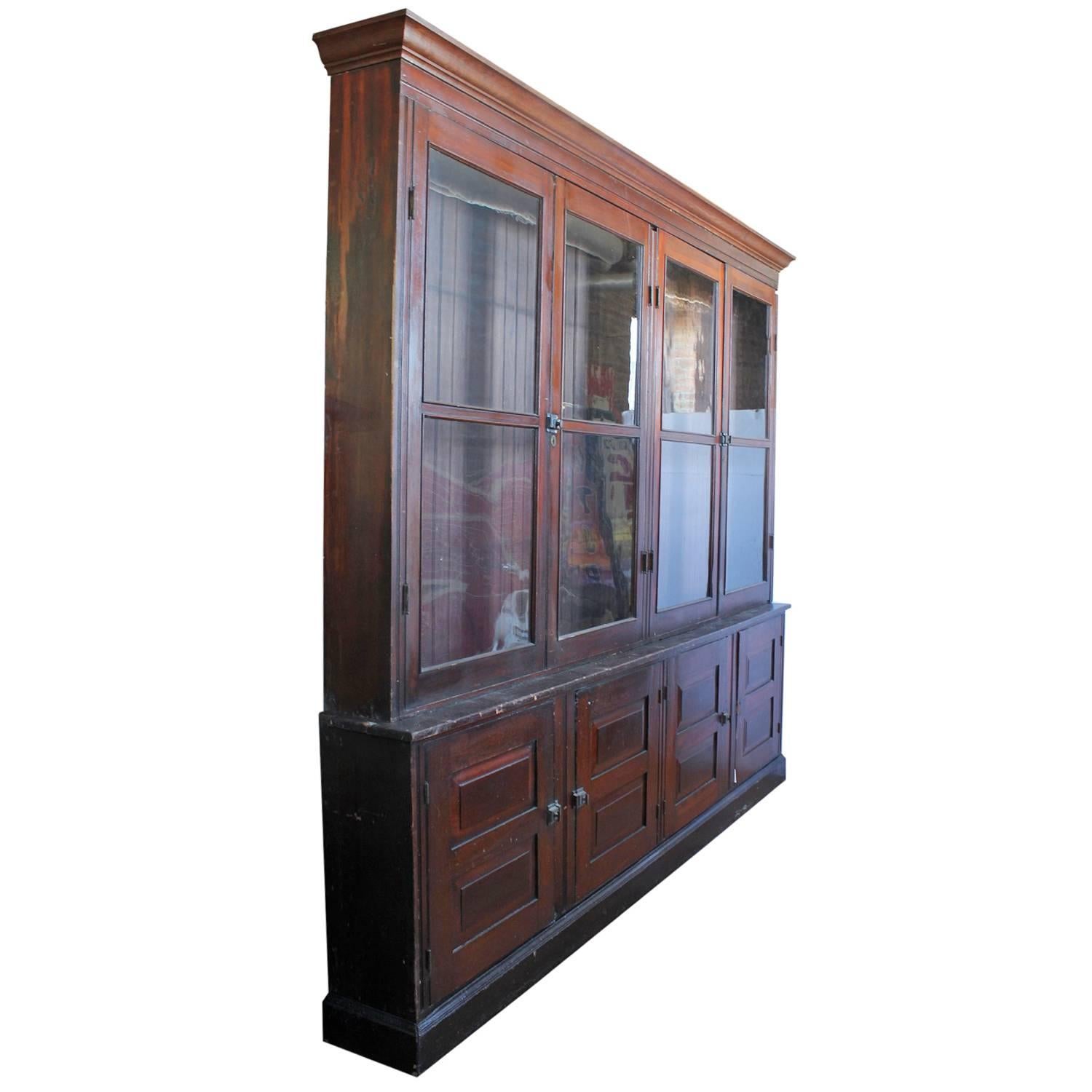 Antique American Department Store Wood Cabinet