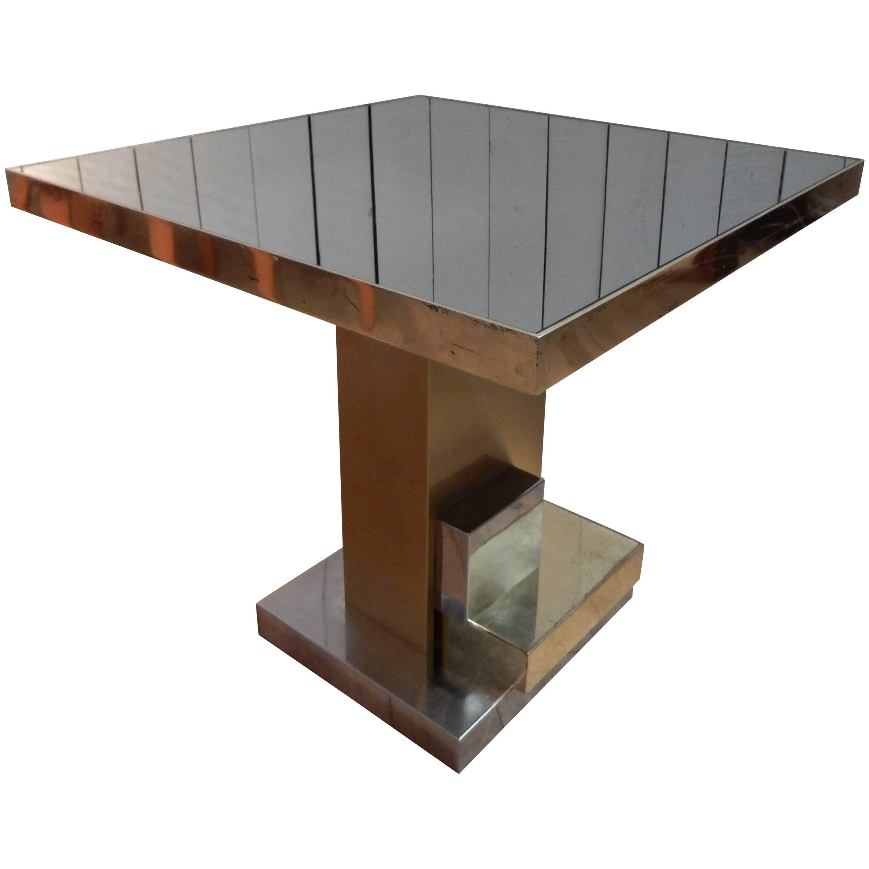 Brass, Steel and Glass Table, circa 1970