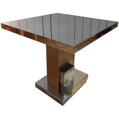 Brass, Steel and Glass Table, circa 1970