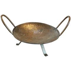 Hand-Hammered Copper Arts and Crafts Double Handled Compote