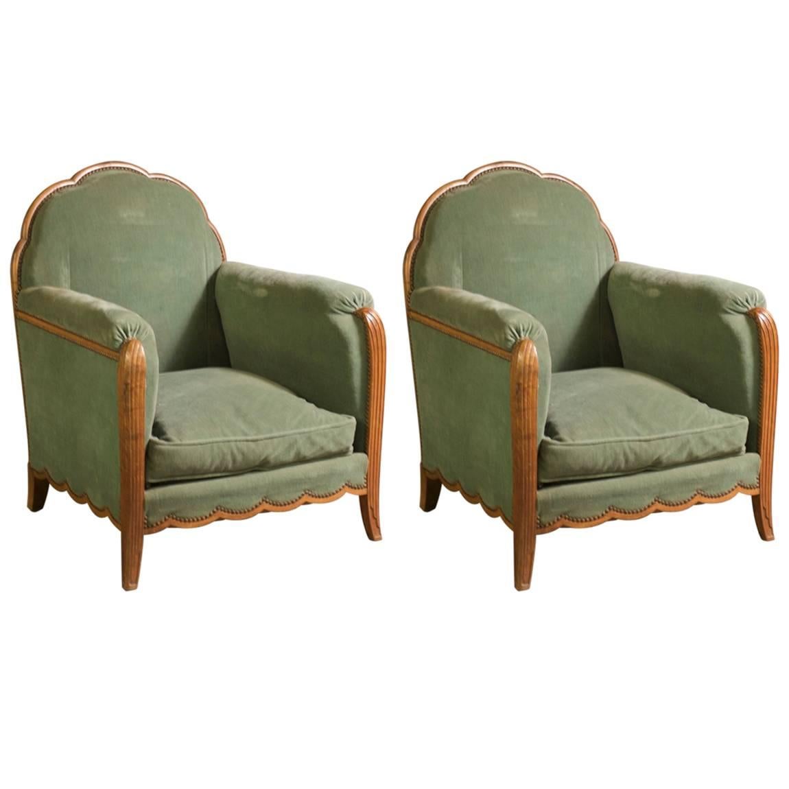 Andre Frechet Pair of 1920s Club Chairs