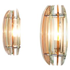 Set of Two Wall Lights in the Style of Fontana Arte